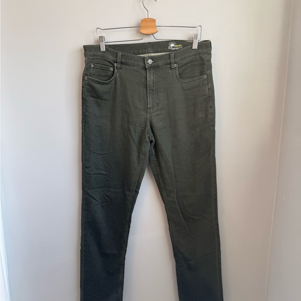 Faherty Stretch Terry 5-Pocket Pant - Fall Olive SZ 33 - Picture 5 of 9